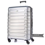 Комплект чемоданов поликарбонат S-PET "Verage" серия CRUST, серебристый, размеры (S+/L)