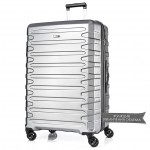 Комплект чемоданов поликарбонат S-PET "Verage" серия CRUST, серебристый, размеры (M+/L)