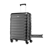 Комплект чемоданов поликарбонат S-PET "Verage" серия CRUST, черный, размеры (M+/L)