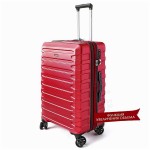 Комплект чемоданов поликарбонат S-PET "Verage" серия CRUST, красный кардинал, размеры (S+/M+)