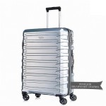 Комплект чемоданов поликарбонат S-PET "Verage" серия CRUST, серебристый, размеры (S+/M+)