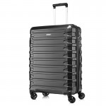 Комплект чемоданов поликарбонат S-PET "Verage" серия CRUST, черный, размеры (S+/M+)