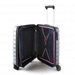 Комплект чемоданов поликарбонат S-PET "Verage" серия CRUST, серебристый, размеры (S+/L)