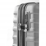 Комплект чемоданов поликарбонат S-PET "Verage" серия CRUST, серебристый, размеры (S+/M+)