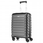 Комплект чемоданов поликарбонат S-PET "Verage" серия CRUST, черный, размеры (S+/M+)