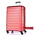 Комплект чемоданов поликарбонат S-PET "Verage" серия CRUST, красный кардинал, размеры (M+/L)