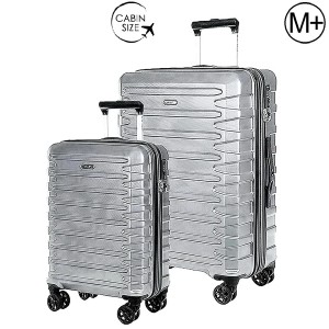 Комплект чемоданов "Verage" серия CRUST, серебристый, размеры (S+/M+)