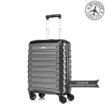 Комплект чемоданов поликарбонат S-PET "Verage" серия CRUST, черный, размеры (S+/L)