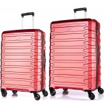 Комплект чемоданов поликарбонат S-PET "Verage" серия CRUST, красный кардинал, размеры (M+/L)