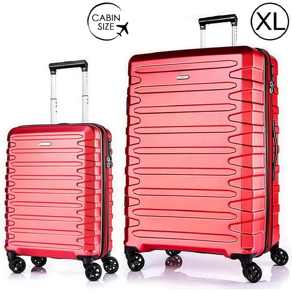 Комплект чемоданов "Verage" серия CRUST, красный кардинал, размеры (S+/XL)