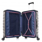 Комплект чемоданов поликарбонат S-PET "Verage" серия CRUST, черный, размеры (M+/L)