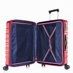 Комплект чемоданов поликарбонат S-PET "Verage" серия CRUST, красный кардинал, размеры (M+/L)