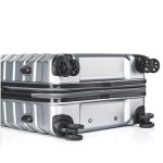 Комплект чемоданов поликарбонат S-PET "Verage" серия CRUST, серебристый, размеры (M+/L)