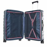 Комплект чемоданов поликарбонат S-PET "Verage" серия CRUST, серебристый, размеры (M+/L)