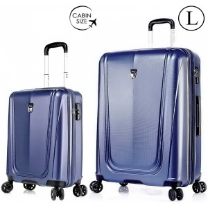 Комплект чемоданов "Verage" пурпурно-синий, размеры (S+/L)