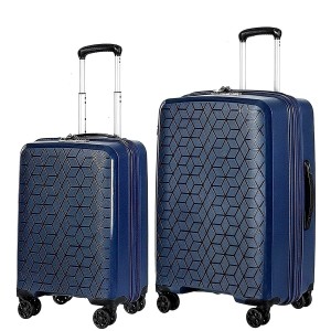 Комплект чемоданов 100% полипропилен "Verage" DIAMOND темно-синий, размеры (S+/M+)