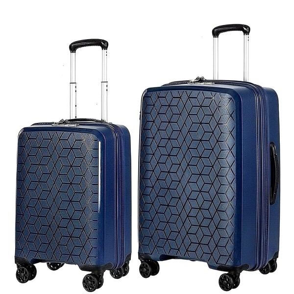Комплект чемоданов 100% полипропилен "Verage" DIAMOND темно-синий, размеры (S+/M+)