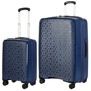 Комплект чемоданов 100% полипропилен "Verage" DIAMOND темно-синий, размеры (S+/L)