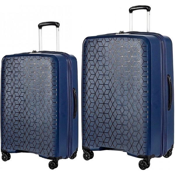 Комплект чемоданов 100% полипропилен "Verage" DIAMOND темно-синий, размеры (M+/L)