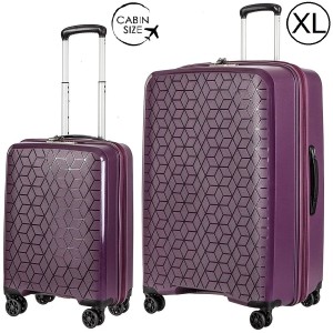 Комплект чемоданов "Verage" коллекция DIAMOND красный виноград, размеры (S+/XL)