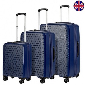 Комплект чемоданов "Verage" коллекция DIAMOND темно-синий, размеры (S+/M+/XL)
