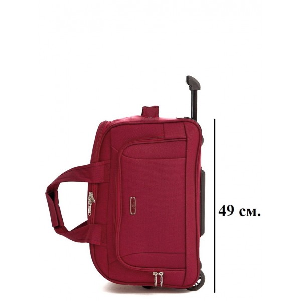 Сумка дорожная на колесах L`case®️ Boston, бордовая 49 см. (39л)