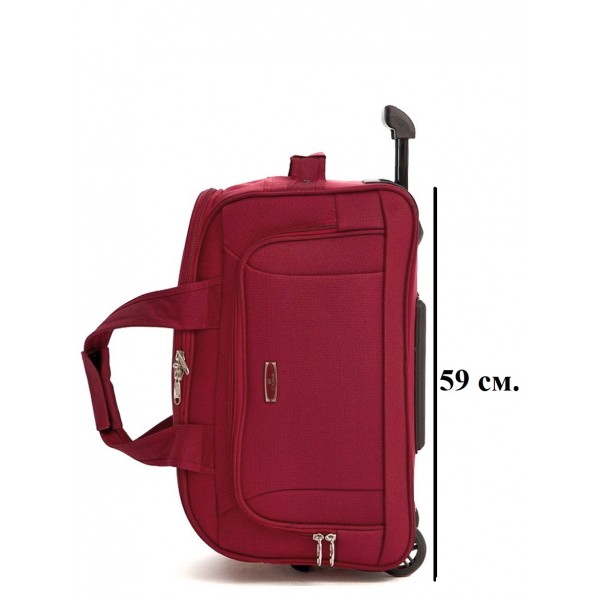 Сумка дорожная на колесах L`case®️ Boston, бордовая 59 см. (59л)