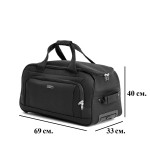 Сумка дорожная на колесах L`case®️ Boston, черная 69 см. (79л)